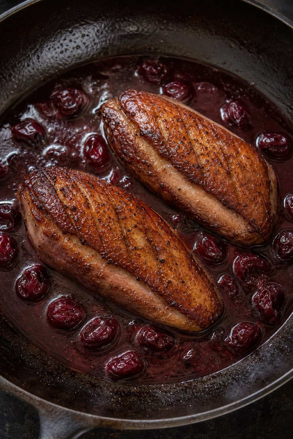 Seared Duck Breast with Cherry Sauce