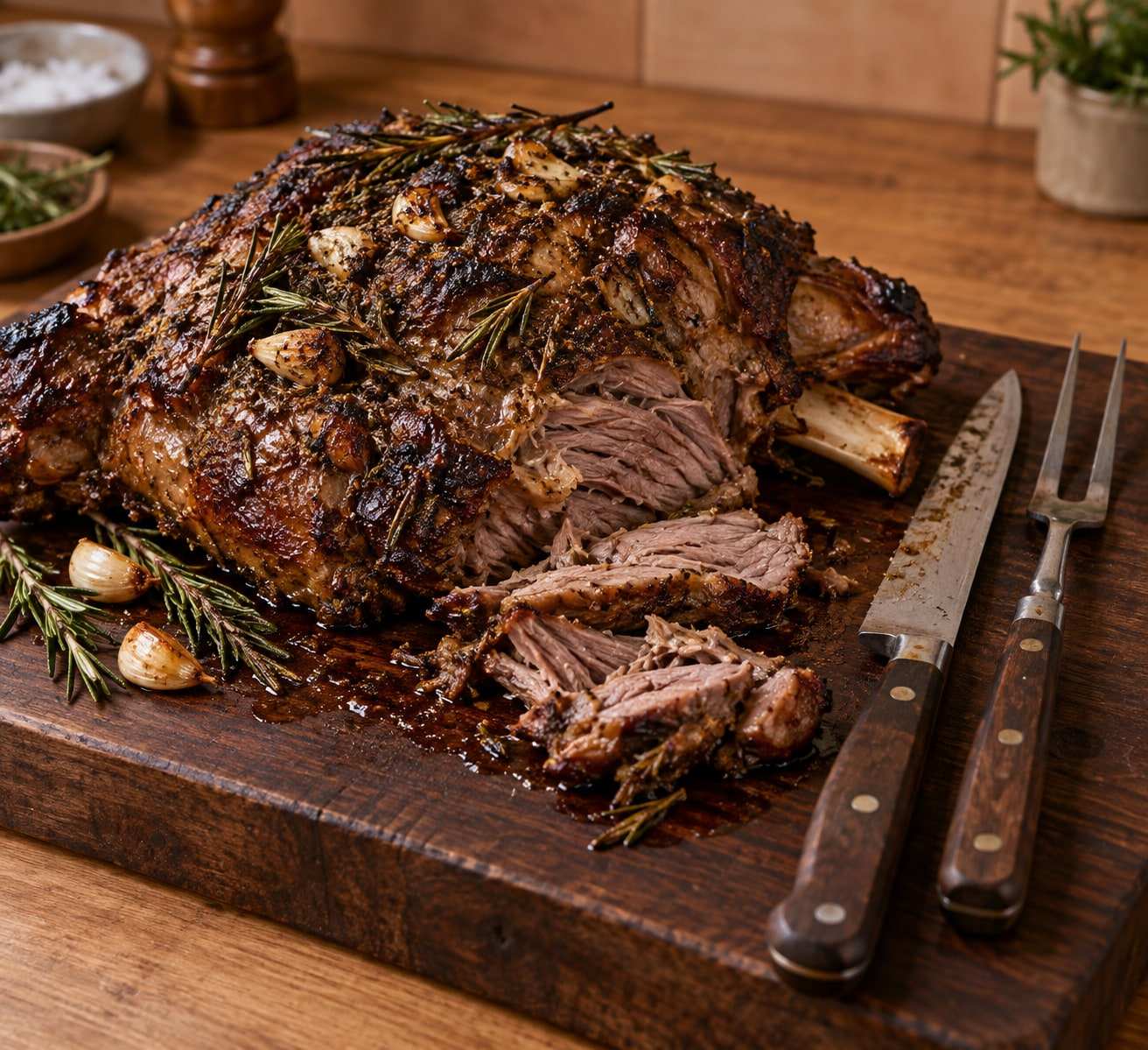 Slow-Roast Lamb Shoulder with Garlic and Rosemary