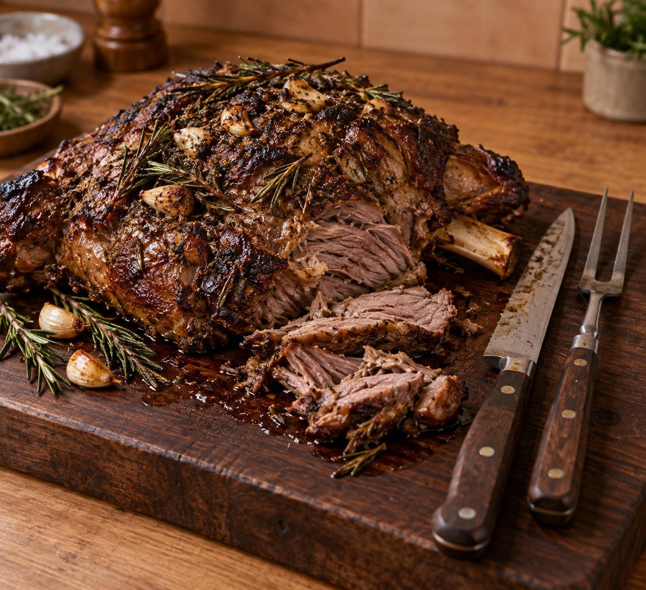 Slow-Roast Lamb Shoulder with Garlic and Rosemary